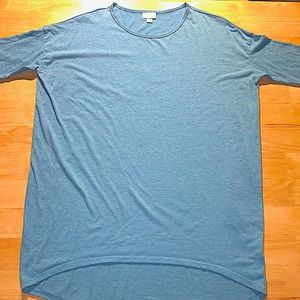 2/$20 LuLaRoe heathered light blue Irma hi lo tunic tee, Size S (XL)